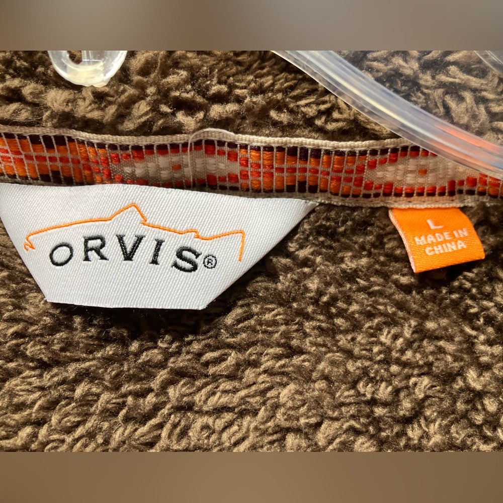 Women's Orvis Full Zip Fleece Vest Teddy Gilet Sherpa Size L Large - Picture 3 of 6